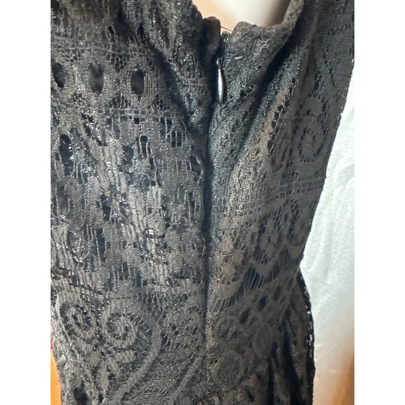 PINC Black Lace Fit Flare Dress Women's Plus Size 1X Sleeveless Scoop Neck - Picture 7 of 8